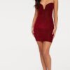 Женское платье PrettyLittleThing CLU6234/8 40 Бордовый (5057657611009)