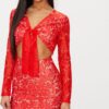 Жіноча сукня червона PrettyLittleThing CLU9628/37 44 Жіноча сукня червона PrettyLittleThing CLU9628/37 44